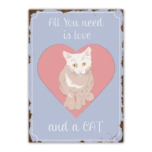 Wandbord 'All you need is love and a cat'
