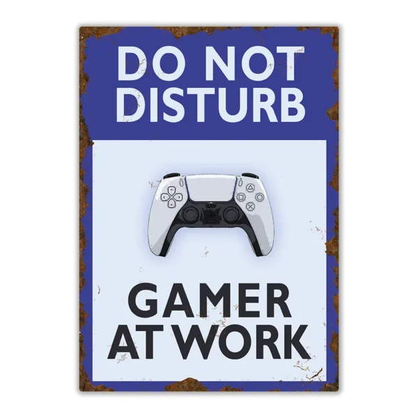 Wandbord 'Do not disturb Gamer at work (Playstation 5)'