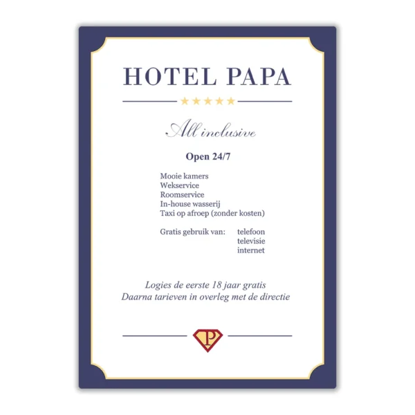 Wandbord 'Hotel Papa'
