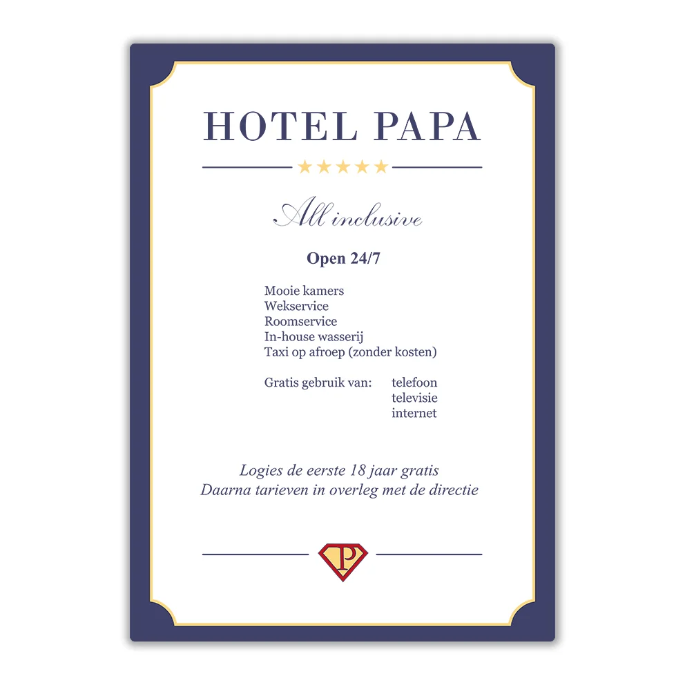 Wandbord 'Hotel Papa'