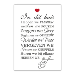 Wandbord 'In dit huis'