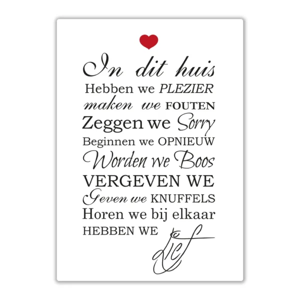 Wandbord 'In dit huis'