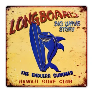 Wandbord 'Long Board Big Wave Story'