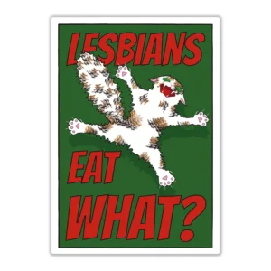 Wandbord 'Lesbians eat what?'