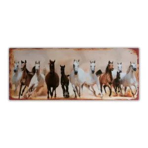 Wandbord 'Wilde paarden in galop'