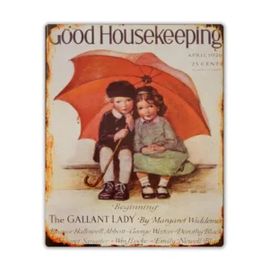 Wandbord 'Good Housekeeping April 1926 - Rode Paraplu'
