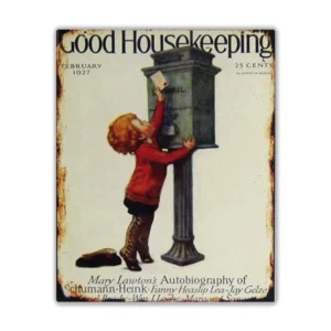 Wandbord 'Good Housekeeping February 1927 - Naar de brievenbus'