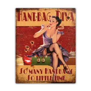 Wandbord 'Handbag Diva'