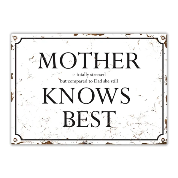 Wandbord 'Mother knows best'