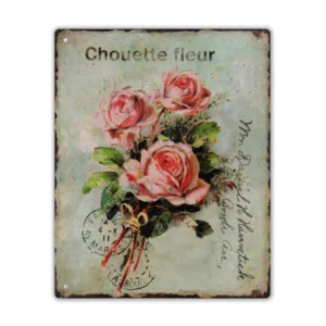 Wandbord 'Chouette fleur (roosjes)'