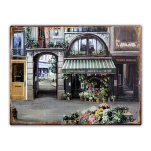 Wandbord 'Dominique Magazin de Fleurs'