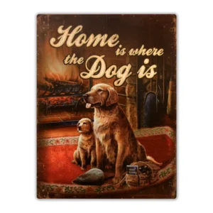 Wandbord 'Home is where the dog is'
