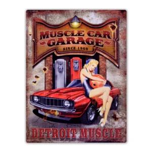 Wandbord 'Muscle Car Garage'
