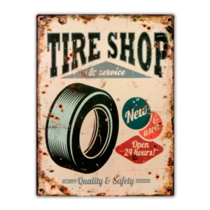Wandbord 'Tire shop'