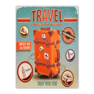 Wandbord 'Travel around the world'