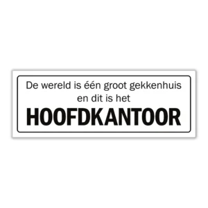 De wereld is een groot gekkenhuis en dit is het hoofdkantoor